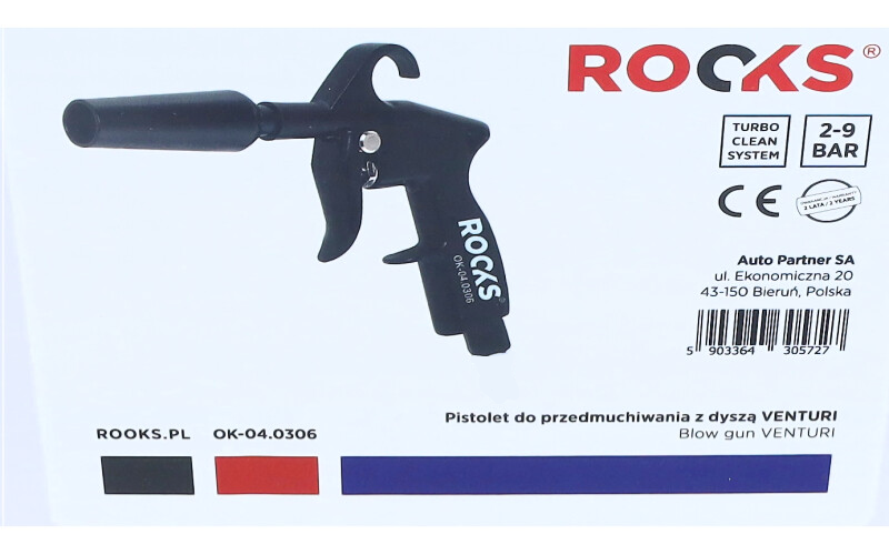 ROOKS Pistolet do przedmuchiwania z dyszą VENTURI OK-04.0306