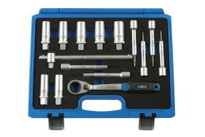 LASER Zestaw kluczy do mocowania amortyzatora 15 elementów LSR 7360