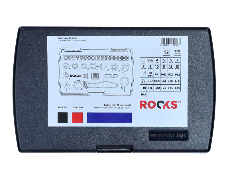 ROOKS Zestaw narzędziowy 1/4" 28 elementów SMART OK-01.0028
