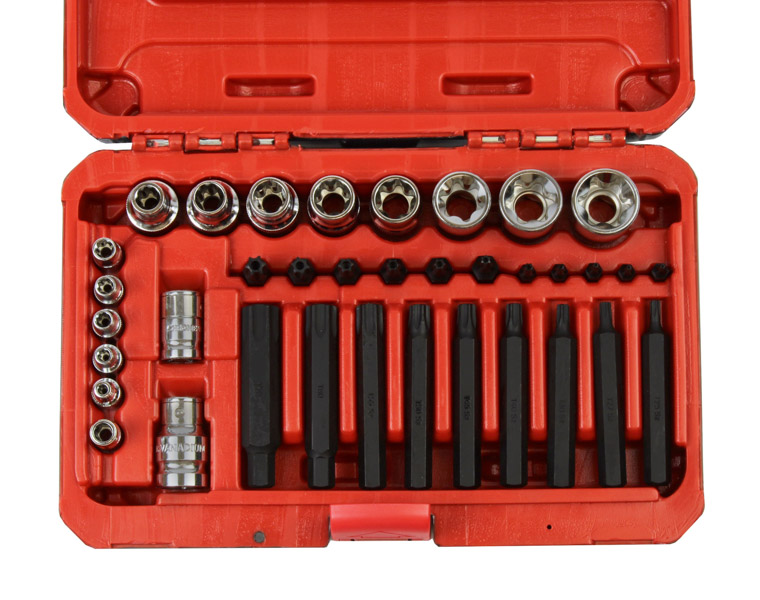 ROOKS Zestaw narzędziowy TORX 1/2" 3/8" 1/4" 36 części OK-01.0036