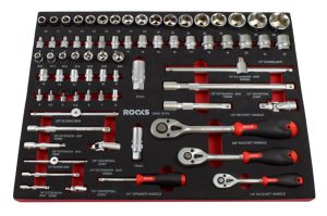 ROOKS Zestaw narzędzi 1/4" 3/8" 1/2" 72 elementów OK-01.3124