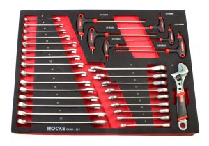 ROOKS Zestaw kluczy płasko-oczkowych 6-22 mm imbusowych i kluczy nastawnych 31 elementów OK-01.3125
