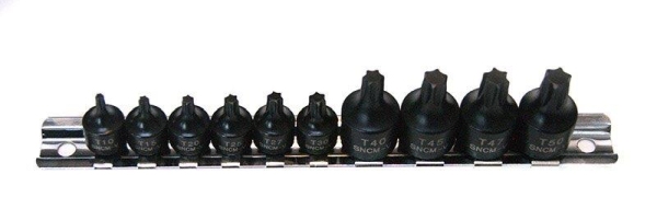 ROOKS Zestaw kluczy trzpieniowych udarowych TORX T10-T50, 1/4" i 3/8" SLIM OK-01.5006