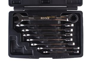 ROOKS Zestaw kluczy płasko-oczkowych z grzechotką 8-19 mm 8 elementów OK-01.6000