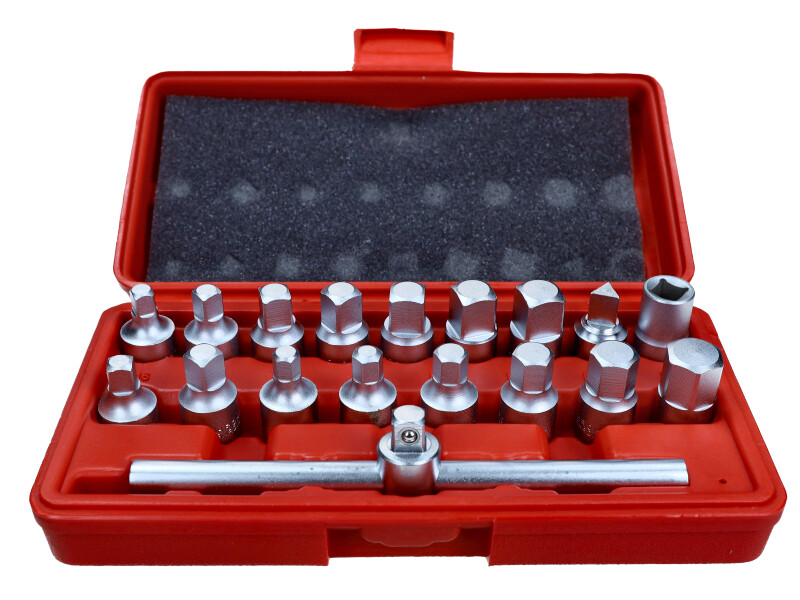ROOKS Zestaw kluczy do korków oleju 3/8" 18 elementów OK-02.0662