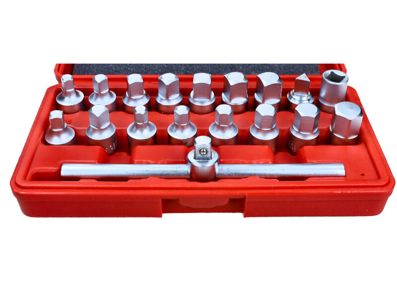 ROOKS Zestaw kluczy do korków oleju 3/8" 18 elementów OK-02.0662