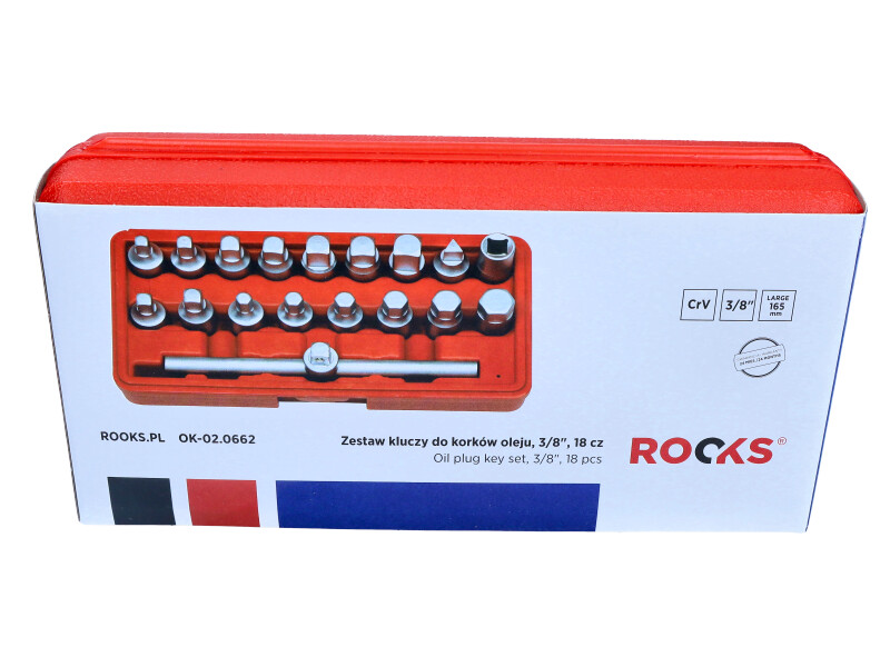 ROOKS Zestaw kluczy do korków oleju 3/8" 18 elementów OK-02.0662