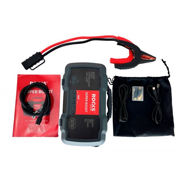 ROOKS Booster urządzenie rozruchowe z kompresorem 12V 1000/2000 A 10 BAR 55,5 Wh OK-03.0019