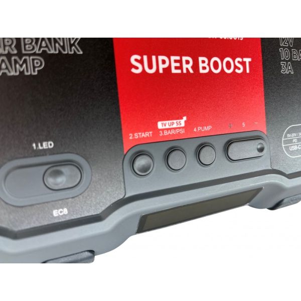 ROOKS Booster urządzenie rozruchowe z kompresorem 12V 1000/2000 A 10 BAR 55,5 Wh OK-03.0019