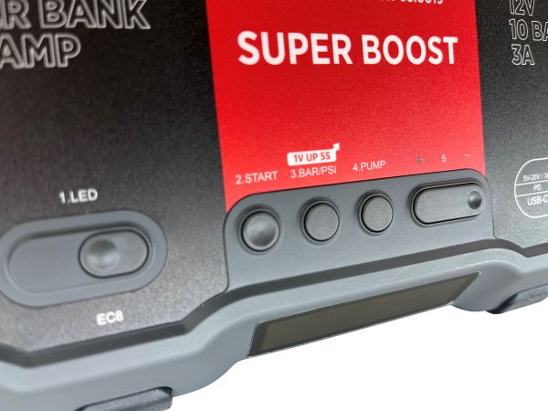 ROOKS Booster urządzenie rozruchowe z kompresorem 12V 1000/2000 A 10 BAR 55,5 Wh OK-03.0019
