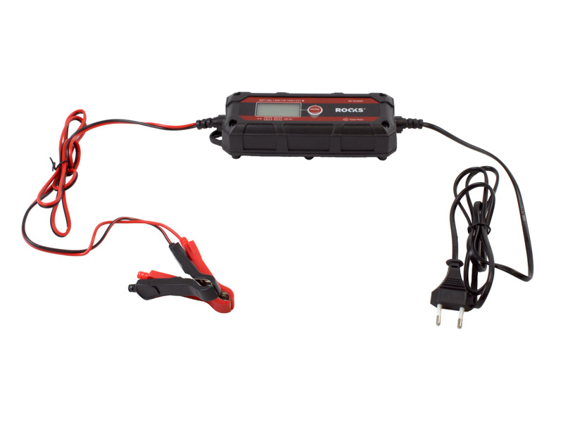 ROOKS Prostownik elektroniczny inteligentny SMART 6/12 V  4 A  120 AH LCD OK-03.0020