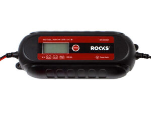 ROOKS Prostownik elektroniczny - inteligentny SMART 12/24V 8 A 230 AH LCD zestaw dodatkowych akcesoriów OK-03.0021