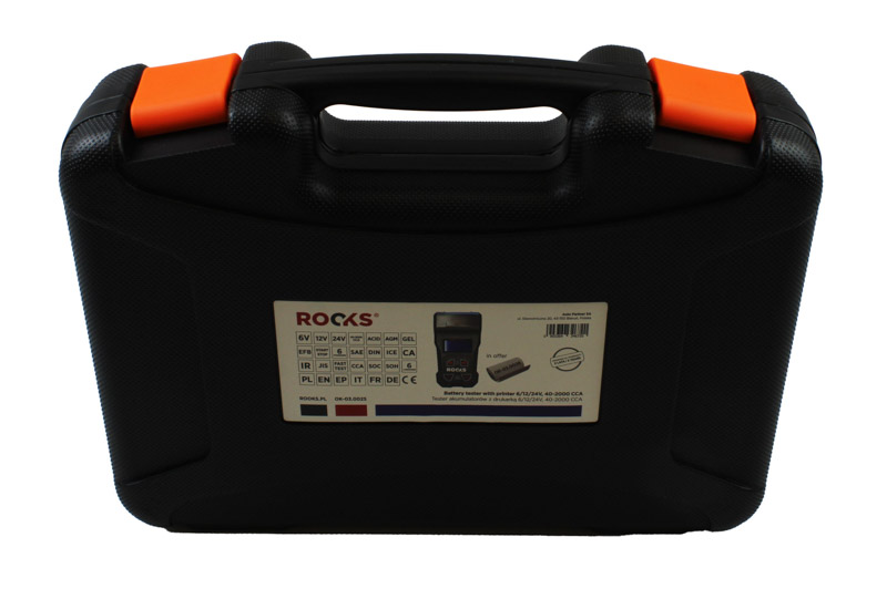 ROOKS Tester akumulatorów z drukarką 6 / 12 / 24 V 40-2000 CCA OK-03.0025