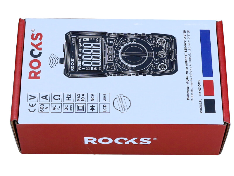 ROOKS Multimetr miernik cyfrowy AUTOMAT LED-NCV SYSTEM OK-03.0029