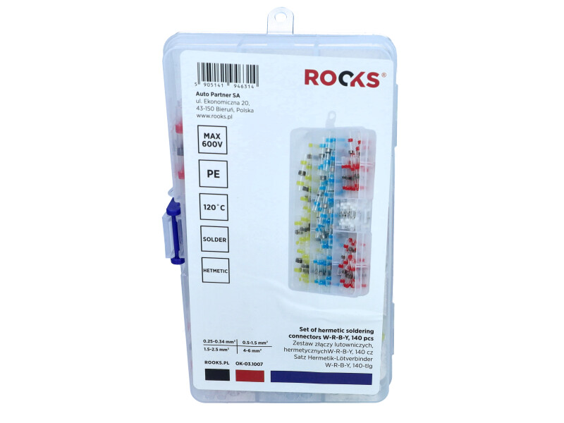 ROOKS Zestaw złączy lutowniczych, hermetycznych W-R-B-Y, 140 elementów OK-03.1007