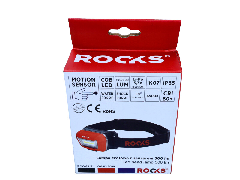 ROOKS Lampa czołówka z sensorem 300 lm OK-03.3000