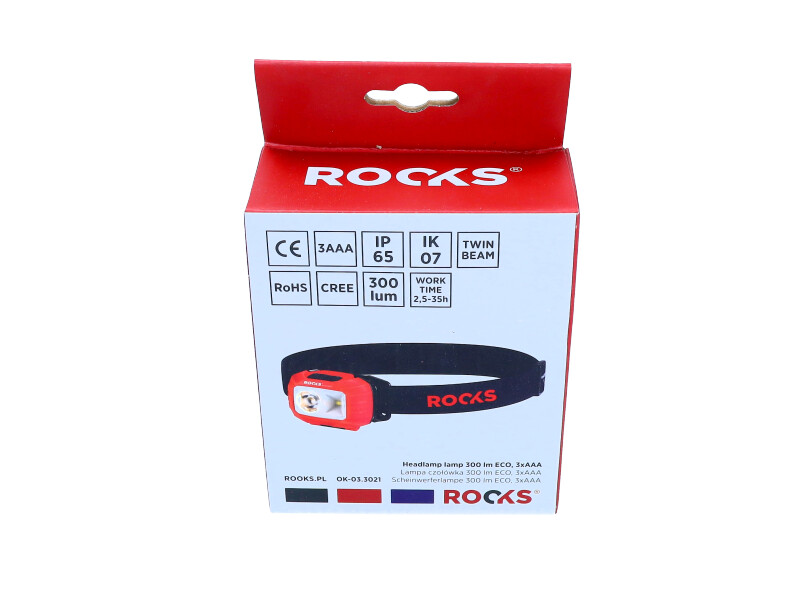 ROOKS Lampa czołówka 300 lm ECO 3xAAA ok-03.3021