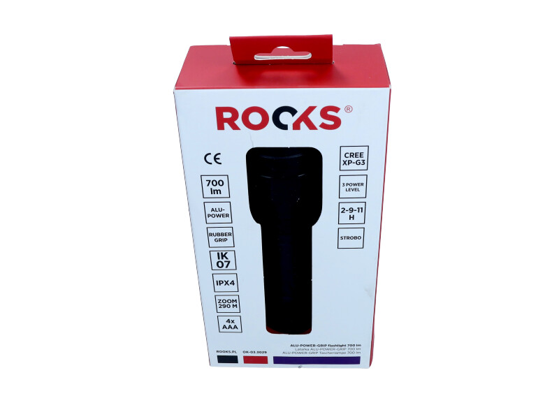ROOKS Latarka ALU-POWER-GRIP 700 lum ZOOM 4xAAA OK-03.3029