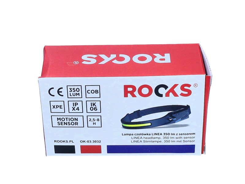 ROOKS Lampa czołówka LINEA 350 lum z sensorem OK-03.3032