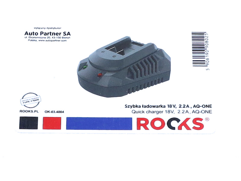 ROOKS 18 V AQ-ONE szybka ładowarka 1 Ah OK-03.4004