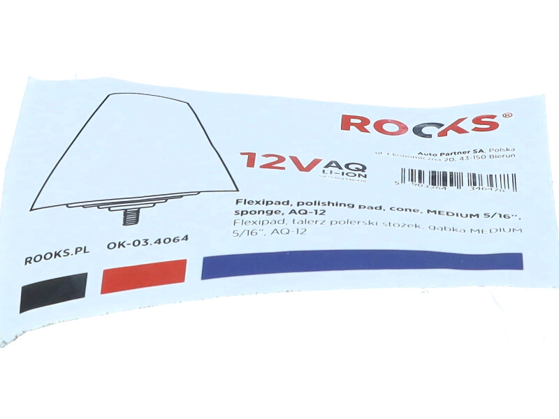 ROOKS 12 V flexipad - talerz polerski stożek gąbka MEDIUM 5/16" OK-03.4064