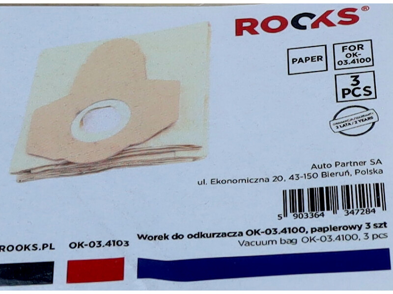 ROOKS Worek do odkurzacza OK-03.4100 papierowy 3 szt OK-03.4103