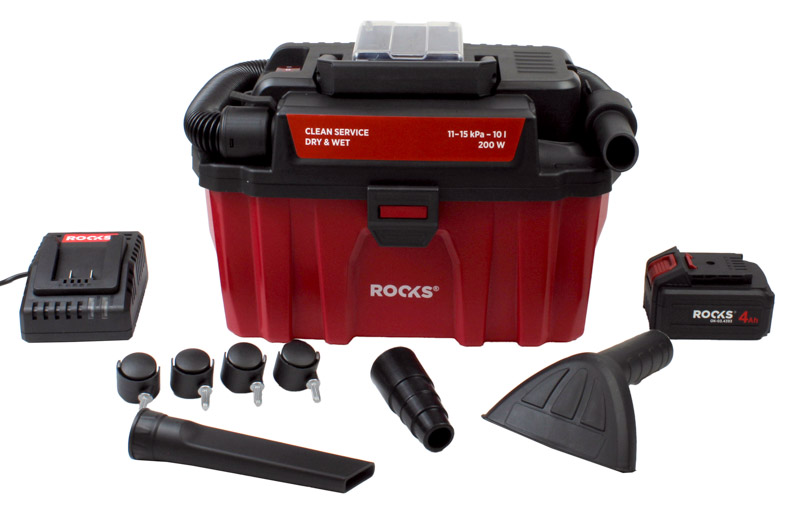 ROOKS 20V AQ-ONE Odkurzacz przenośny DRY&WET 100-200W 10L HEPA 4Ah BMC OK-03.4319