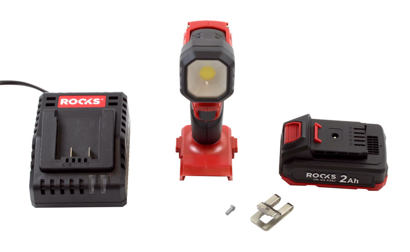 ROOKS 21 V AQ-ONE Lampa robocza LED 1000 lum kpl. z akumulatorem 2 Ah OK-03.4405