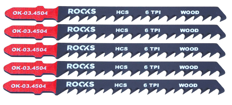 ROOKS Brzeszczot do wyrzynarki HCS TYP T drewno 6 TPI x 100 mm kpl. 5 szt. OK-03.4504