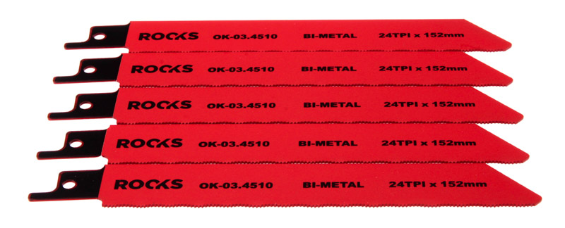 ROOKS Brzeszczot do piły szablastej Bi-METAL stal 24 TPI x 152 mm kpl. 5 szt. OK-03.4510