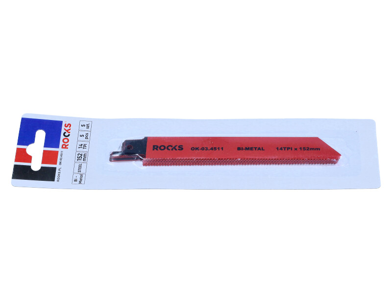 ROOKS Brzeszczot do piły szablastej Bi-METAL stal 14 TPI x 152 mm kpl 5 szt OK-03.4511