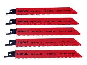 ROOKS Brzeszczot do piły szablastej Bi-METAL stal 10 TPI x 152 mm kpl. 5 szt. OK-03.4512