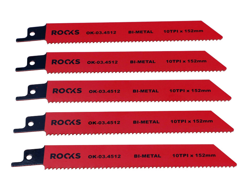 ROOKS Brzeszczot do piły szablastej Bi-METAL stal 10 TPI x 152 mm kpl. 5 szt. OK-03.4512