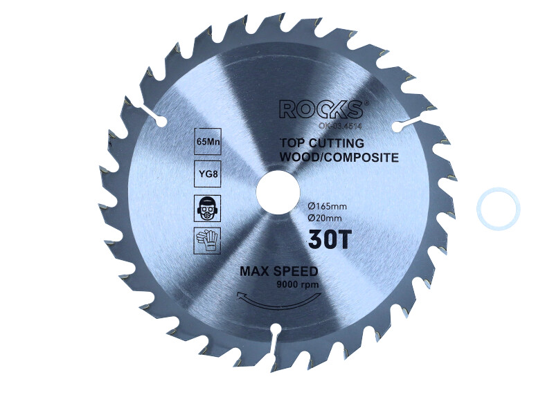 ROOKS Tarcza widiowa do drewna 165 x 20 mm 65MN-YG8 grubość 2,2 mm, 30 T OK-03.4514