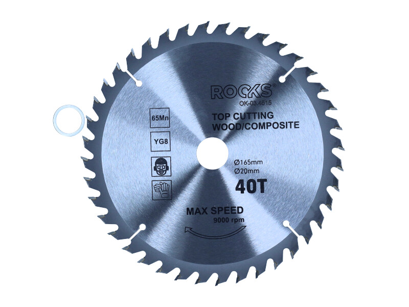 ROOKS Tarcza widiowa do drewna 165 x 20 mm 65MN-YG8 grubość 2,2 mm 60 T OK-03.4515