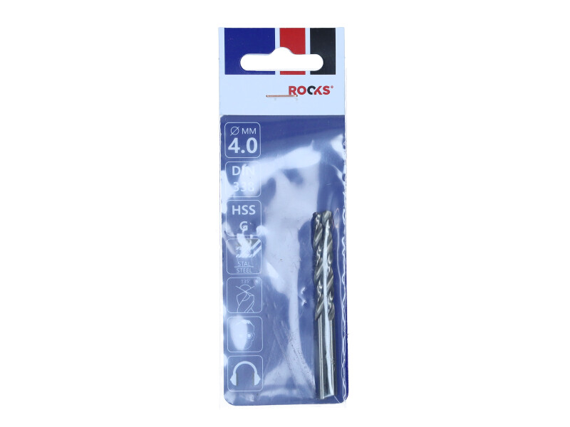 ROOKS Wiertło do metalu PRO ∅ 4,0 mm HSS G 900 N/mm2 DIN 338 2 sztuki OK-03.4609