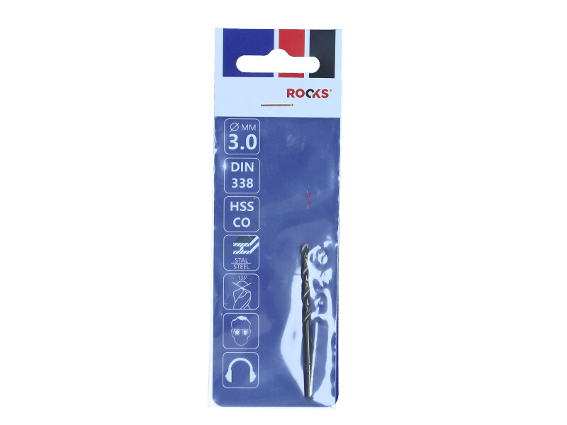 ROOKS Wiertło do metalu STRONG ∅ 3,0 mm HSS Co 1000 N/mm2 DIN 338 OK-03.4626