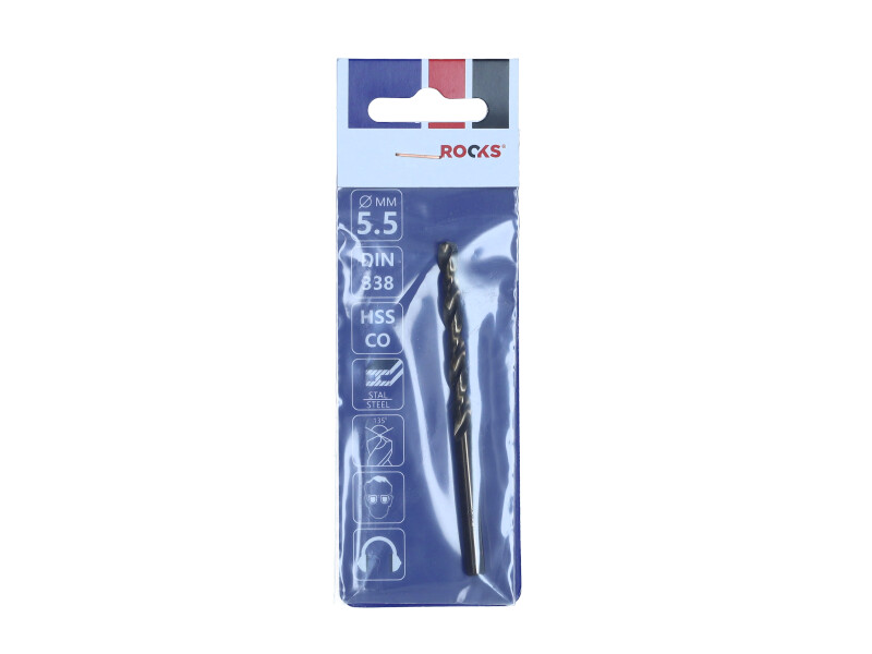 ROOKS Wiertło do metalu STRONG ∅ 5,5 mm HSS Co 1000 N/mm2 DIN 338 OK-03.4630