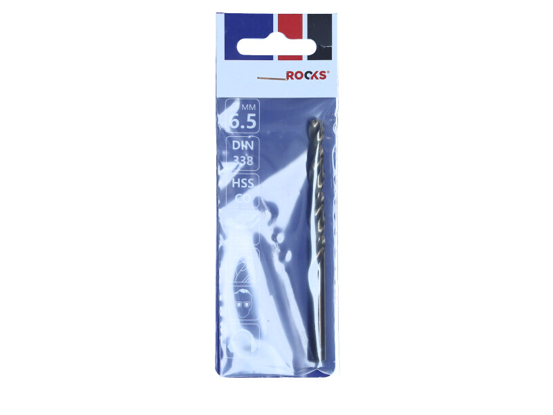 ROOKS Wiertło do metalu STRONG ∅ 6,5 mm HSS Co 1000 N/mm2 DIN 338 OK-03.4632