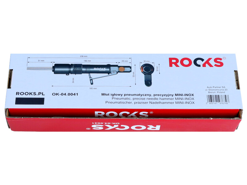 ROOKS Młot igłowy pneumatyczny precyzyjny MINI-INOX OK-04.0041
