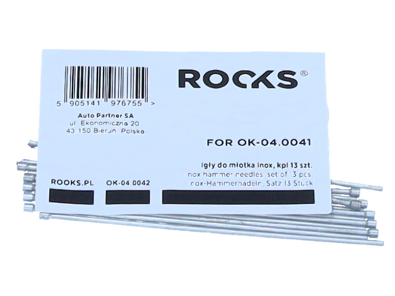 ROOKS Igły do młotka OK-04.0041 inox komplet 13 sztuk OK-04.0042