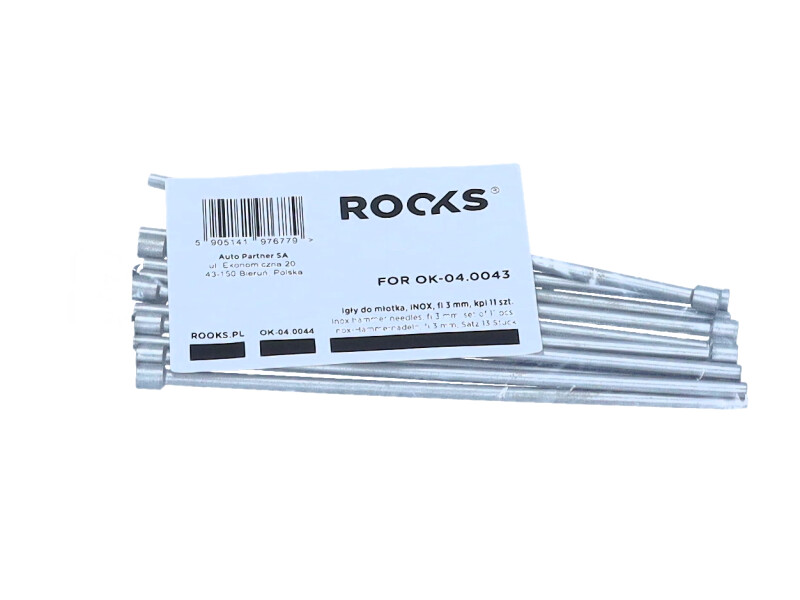 ROOKS Igły do młotka OK-04.0043 INOX komplet 11 sztuk OK-04.0044