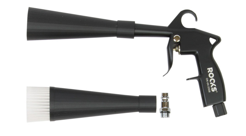 ROOKS Turbo Clean System Pistolet czyszczący DUO-TURBO pistolet do czyszczenia tapicerki z łożyskiem i szczotką OK-04.0309