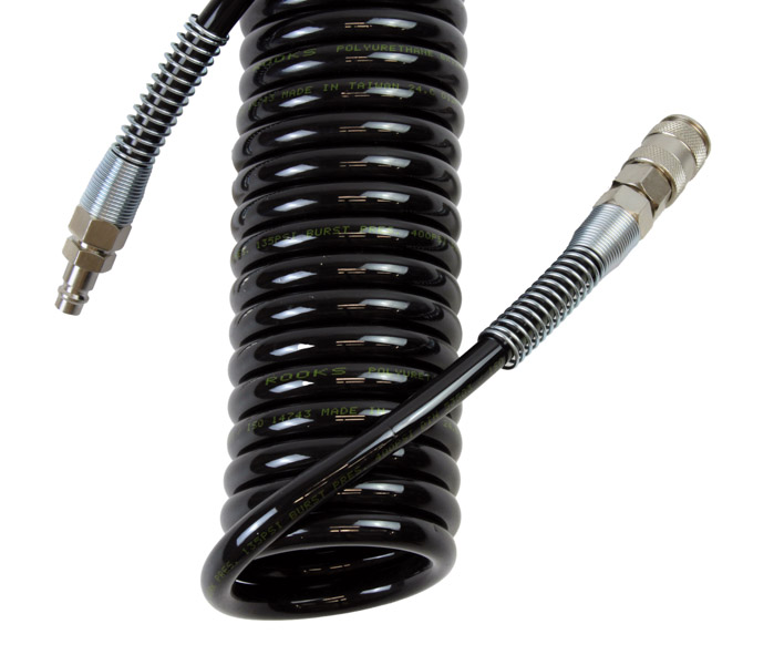 ROOKS Przewód pneumatyczny spiralny PU ze złączami 12 x 8 mm 5 m OK-04.1000