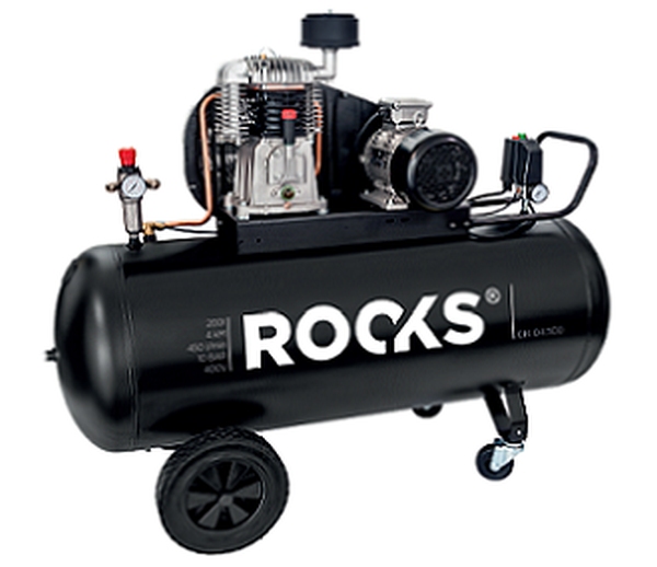 ROOKS Kompresor tłokowy 200 l 4 KM 450 l/min 10 bar 400 V OK-04.1100
