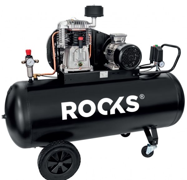 ROOKS Kompresor tłokowy 100 l 3 kM 231 l/min 10 BAR 230V BLACK OK-04.1106