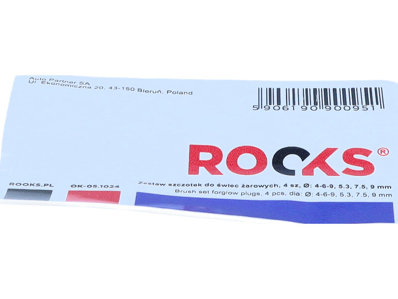 ROOKS Zestaw szczotek do świec żarowych 4 elementy fi 5,3 mm 7,5 mm 9 mm D4D OK-05.1024