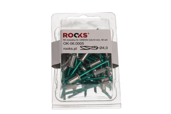 ROOKS Nit zrywalny AL-GREEN 3,8 x 10 mm, 50 szt OK-06.0005