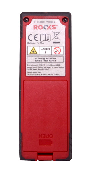 ROOKS Dalmierz laserowy 30 m 3D (długość, pole, objętość) OK-06.0350