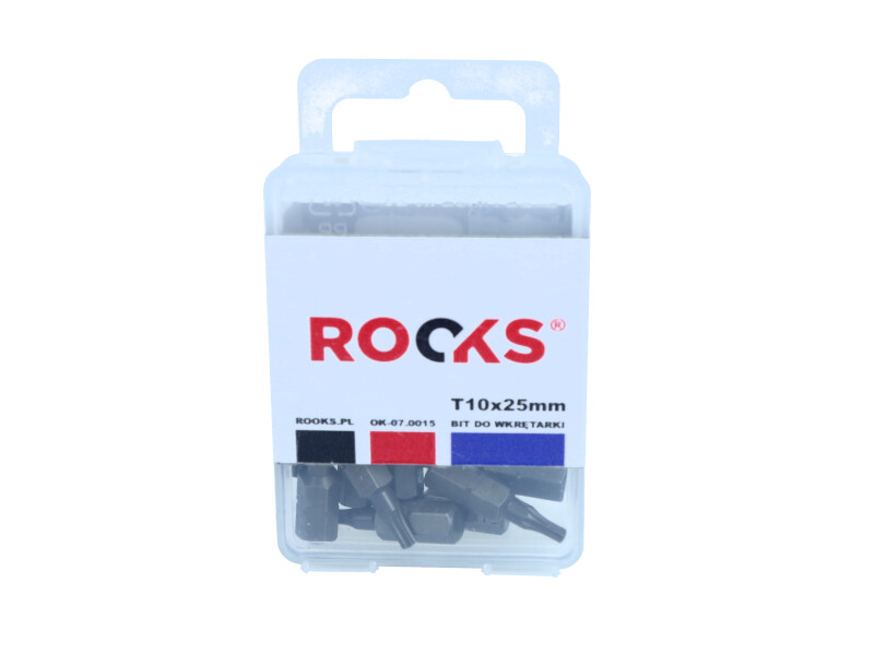 ROOKS Bit do wkrętarki 1/4" x 25 mm x T10 udarowy CrVMoSi kpl. 10 szt. OK-07.0015